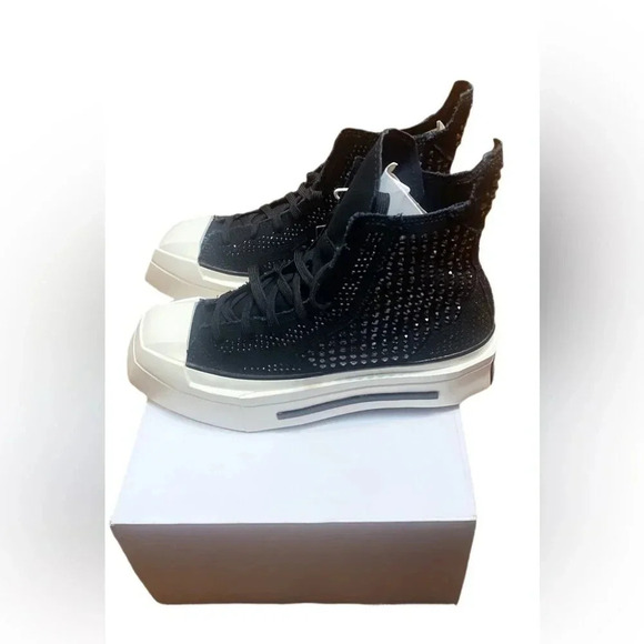 NWB Converse x Swarovski Chuck 70 de luxe black trend Squared High Top sneaker 5 - Picture 6 of 10
